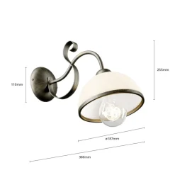 Væglampe Antica i landlig stil, 1 lyskilde