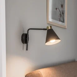 Væglampe Avalone udhæng 34 cm sort/messing