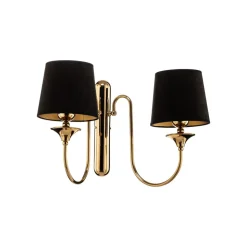 Væglampe Baranio med stofskærme, 2 lyskilder