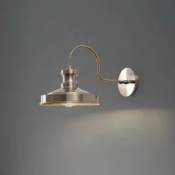 Væglampe Berceste, guld, metal, højde 23 cm, E27