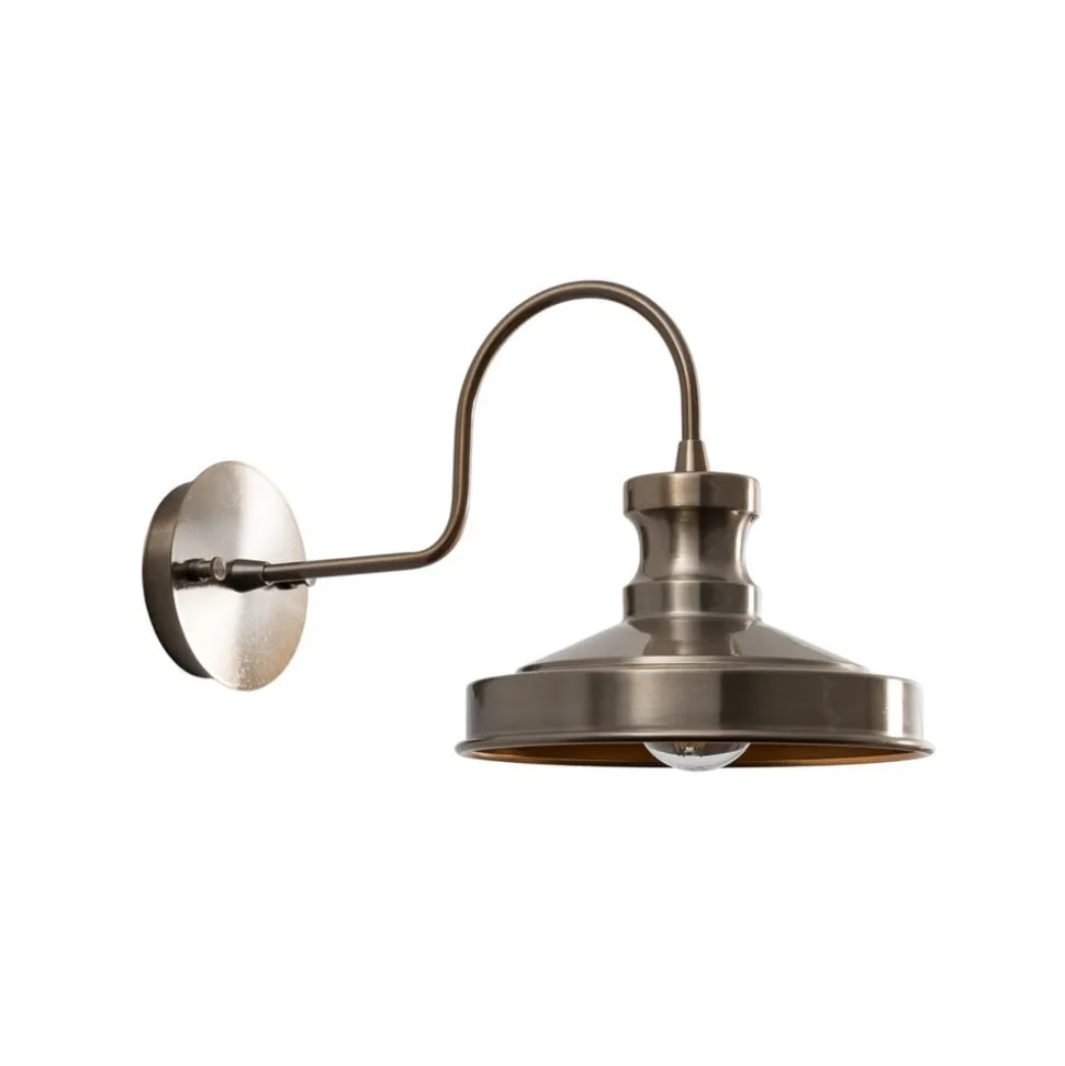 Væglampe Berceste, guld, metal, højde 23 cm, E27