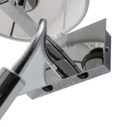 Væglampe Bilo, hvid/krom, tekstil, 2 lyskilder, læselampe