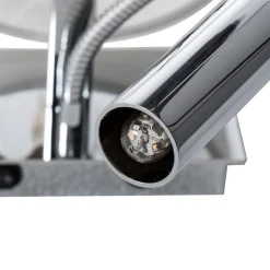 Væglampe Bilo, hvid/krom, tekstil, 2 lyskilder, læselampe