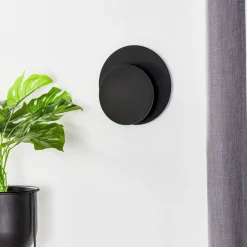 Væglampe Circle i rund form, sort