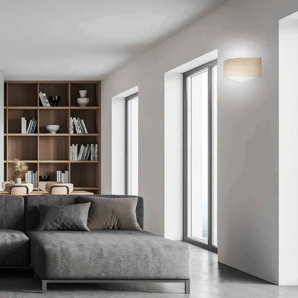 Væglampe Cleo D1DR410, egetræ, 41 cm lang, E27