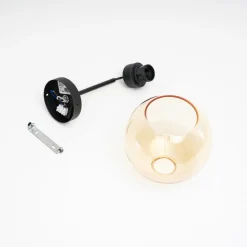 Væglampe Cubus, sort/rav, glas, Ø 18 cm, E27