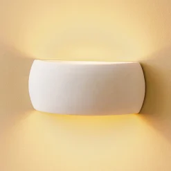 Væglampe Curve op/ned i hvid keramik