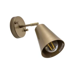 Væglampe Evander, guld, metal, højde 21 cm, E27