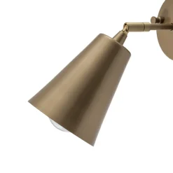 Væglampe Evander, guld, metal, højde 21 cm, E27