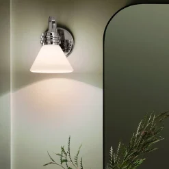 Væglampe Farum 1, kromfarvet, stål, glas, G9