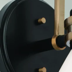 Væglampe Farum 1, sort/bronzefarvet, stål, glas, G9