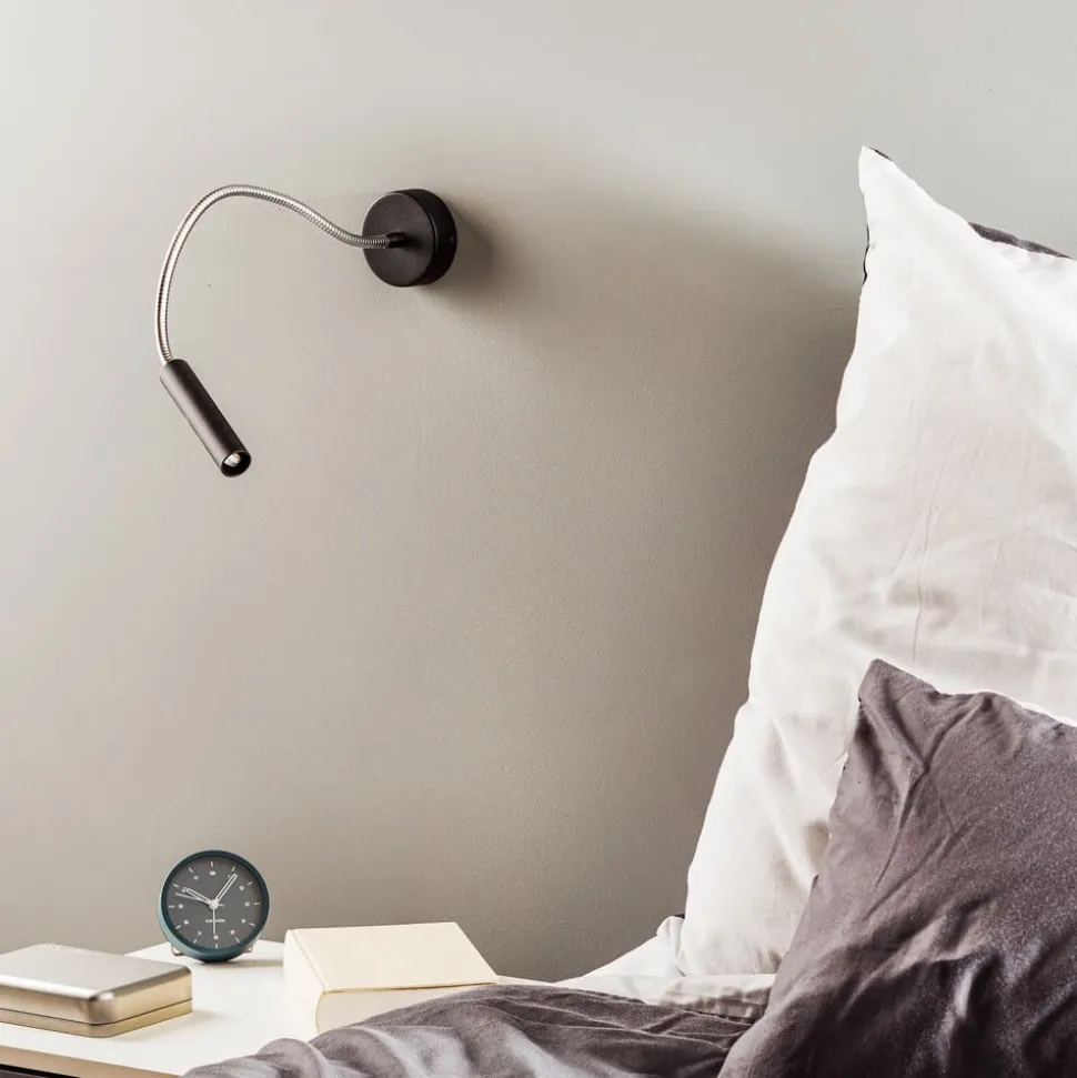 Væglampe Flexa med fleksibel arm, sort