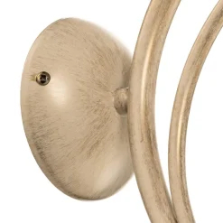 Væglampe Flora, en glasskærm, hvid/messing