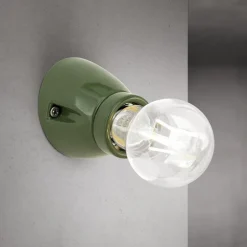 Væglampe Frost, grøn, keramik, E27