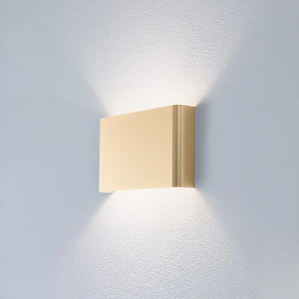 Væglampe Haga, guldfarvet, metal, 25 cm bred, G9