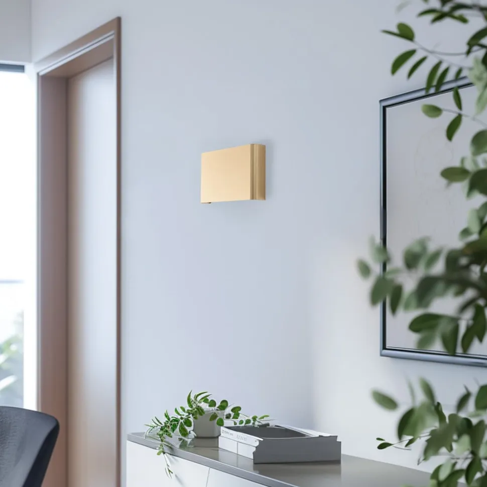 Væglampe Haga, guldfarvet, metal, 25 cm bred, G9