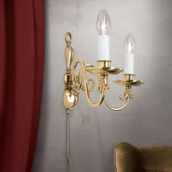 Væglampe Imke m. 2 lyskilder, i messing