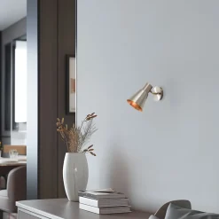 Væglampe Kem, messing, metal, højde 22 cm, E27