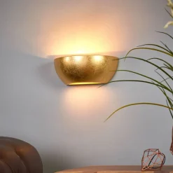 Væglampe Kolja med guldfoliefinish