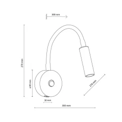 Væglampe Lagos USB, 27 cm, sort, læselampe, G9