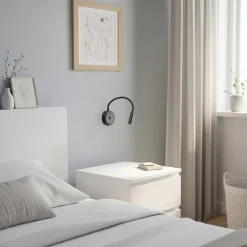 Væglampe Lagos USB, 27 cm, sort, læselampe, G9