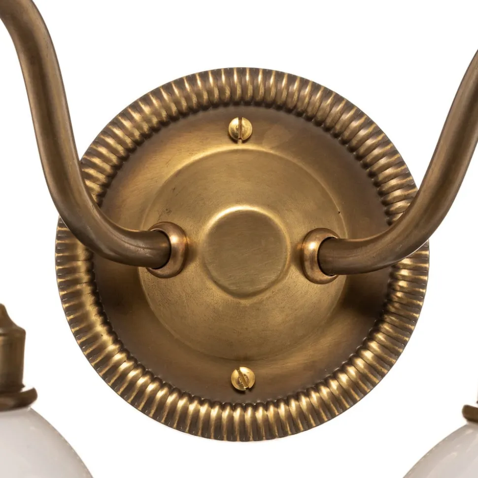 Væglampe Larry II, messing, mundblæst glas