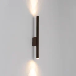 Væglampe Laser, brun, metal, 40 cm høj, G9