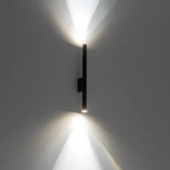 Væglampe Laser, brun, metal, 40 cm høj, G9