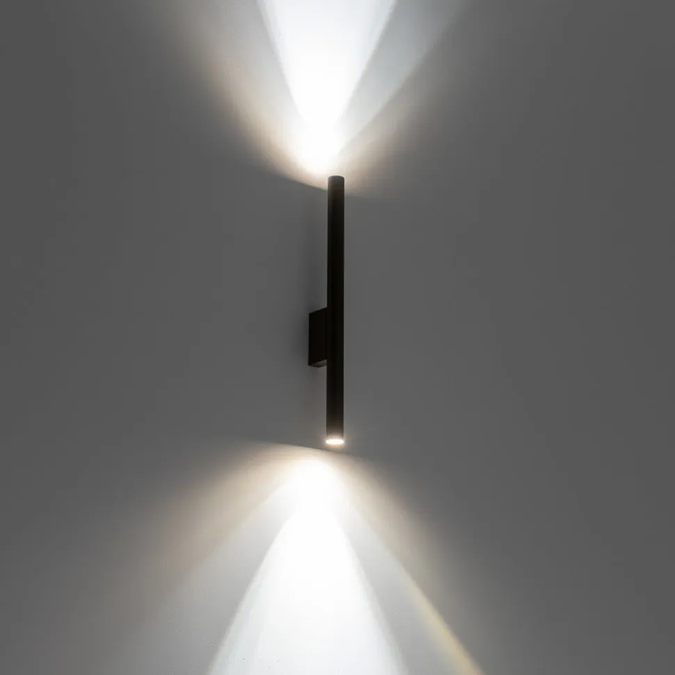 Væglampe Laser, brun, metal, 40 cm høj, G9