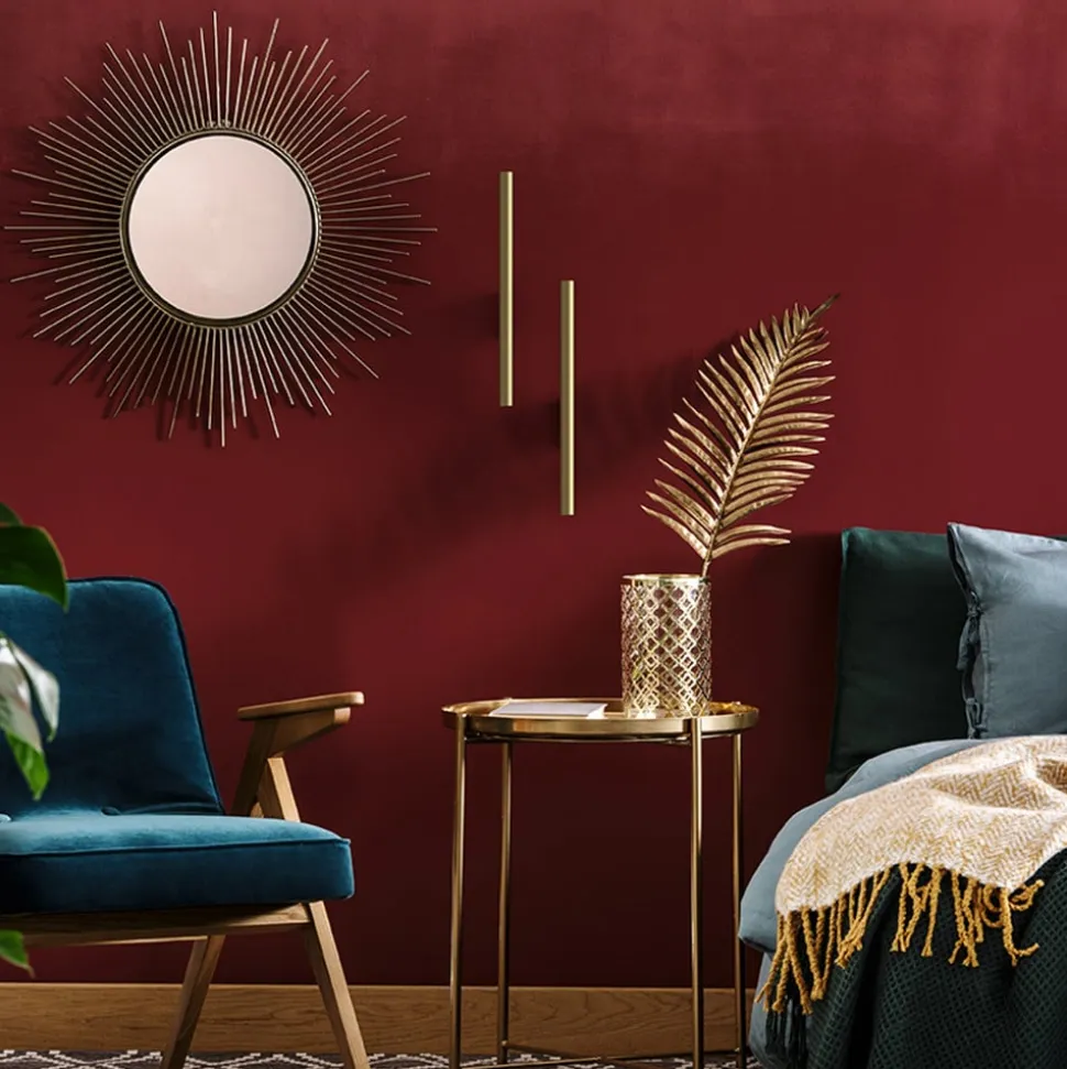 Væglampe Laser, guldfarvet, metal, 40 cm høj, G9