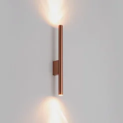 Væglampe Laser, kobberfarvet, metal, 40 cm høj, G9