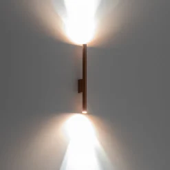 Væglampe Laser, kobberfarvet, metal, 40 cm høj, G9