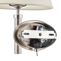 Væglampe Lilly i nikkel med stofskærm