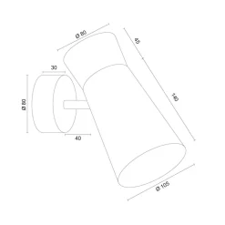 Væglampe Lotta, guldfarvet, spotlight, stål, justerbar