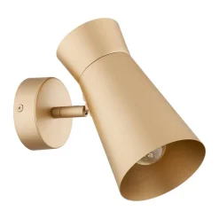 Væglampe Lotta, guldfarvet, spotlight, stål, justerbar