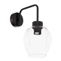 Væglampe Lukka, 1 lyskilde, sort/klar