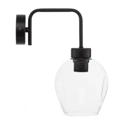 Væglampe Lukka, 1 lyskilde, sort/klar