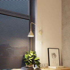 Væglampe LYS, beige, Ø 14 cm, metal, stik, E14