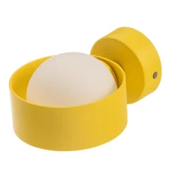 Væglampe Mado i stål, gul, 1 lyskilde