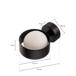 Væglampe Mado i stål, sort, 1 lyskilde