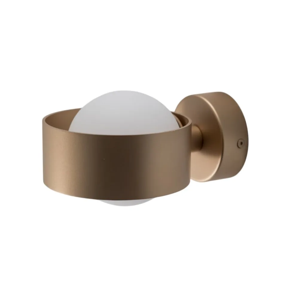 Væglampe Mado, opalglas/messing, 1 lyskilde