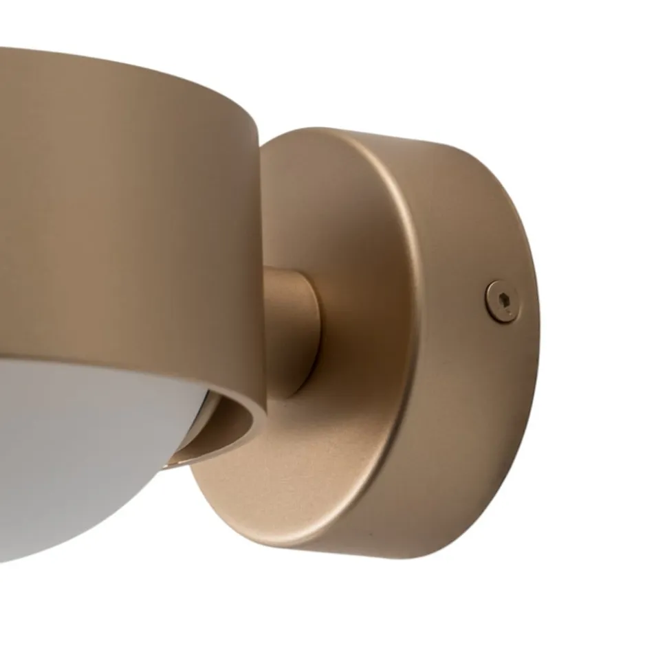 Væglampe Mado, opalglas/messing, 1 lyskilde