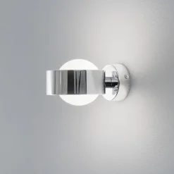 Væglampe Mado, stål kromfarvet, glas opal, 1 lyskilde