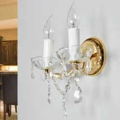 Væglampe Marie Claire, krystalglas, 2 lyskilder