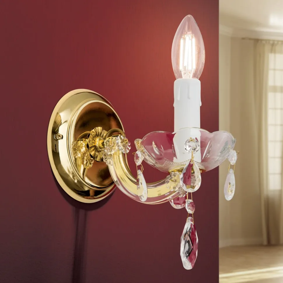 Væglampe Marie Claire, krystalglas, 1 lyskilde