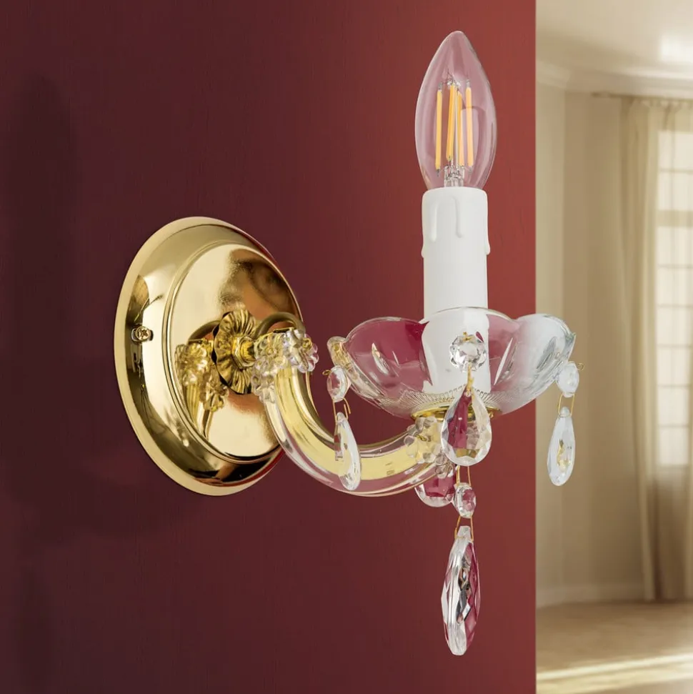 Væglampe Marie Claire, krystalglas, 1 lyskilde