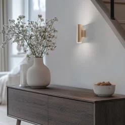 Væglampe Marion Plus, guld, GU10, stål, højde 18 cm