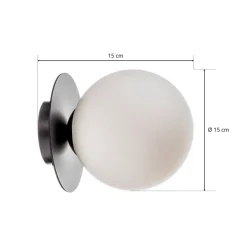 Væglampe Minerva K1 med sort metalramme