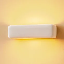 Væglampe Noris op/ned i hvid keramik