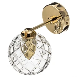 Væglampe Odel med dekoreret glasskærm